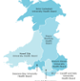 Blue Map of Welsh Health Boards