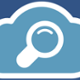 magnifying glass inside cloud - online search