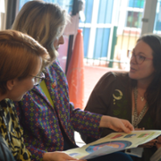 Rebecca Curtis presents the National Vision for Children and Young People to the Minister for Mental Health and Wellbeing.