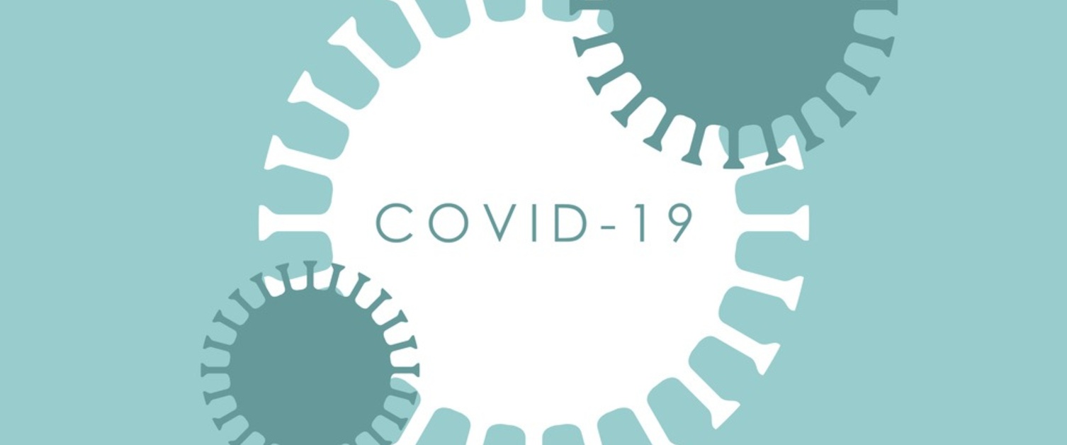 Covid 19 advertisement in white with green background