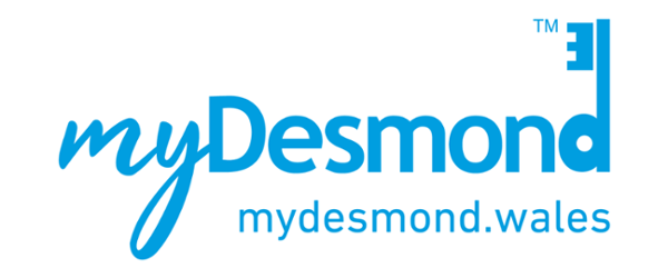 My Desmond blue logo with white background