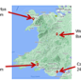 Image of Wales map with base and times