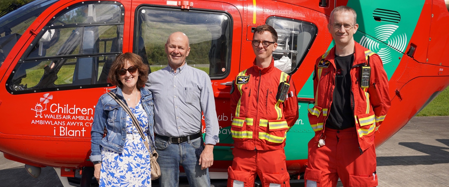 Patient and wife and crew in front of WAA