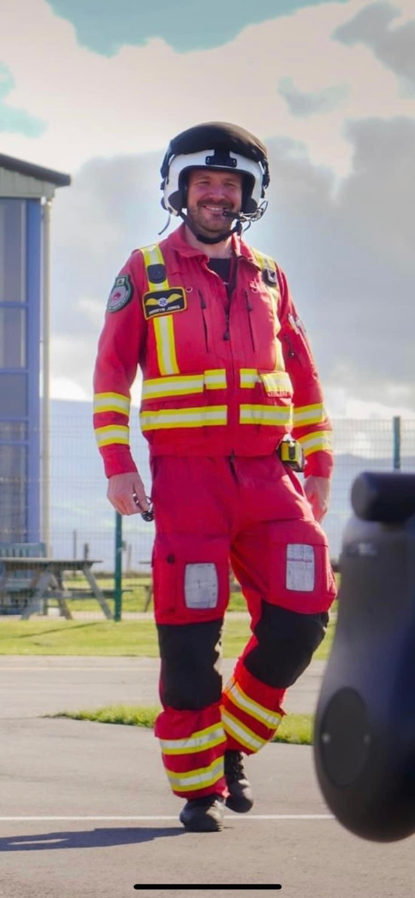 Derwyn Jones in flying suit
