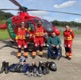 Helicopter crew with motorcycle donor 