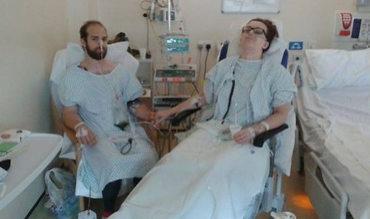 Jess and Joe Mann in hospital